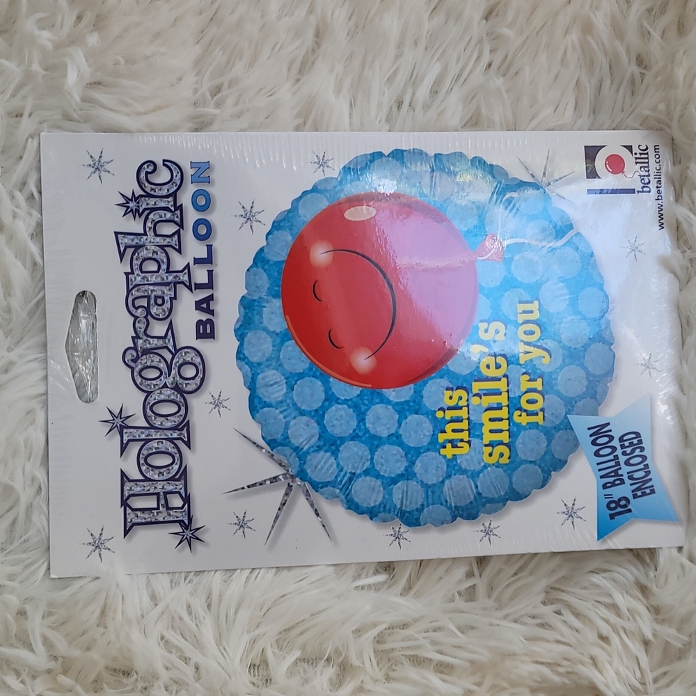 Balloon,  18 inch foil balloon, red, blue, smile